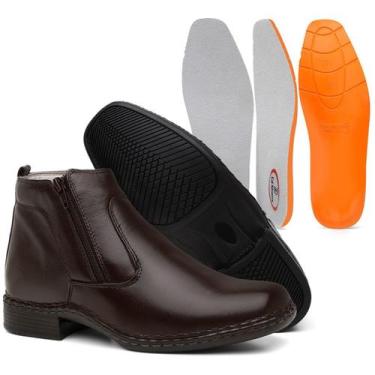 Imagem de Botina Masculina Couro Legitimo Macio Antistress Palmilha Conforto 150