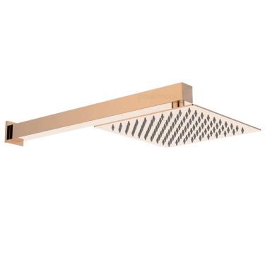 Imagem de Ducha Chuveiro 20x20 Slim Gás Solar Rose-Gold Luxo Metal PMX