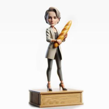 Imagem de Easter Brunch Hostess Bobblehead Handcrafted Woman in Chic Attire Sophisticated Gift for Female Boss or Mentor Festive Dining Table Accent
