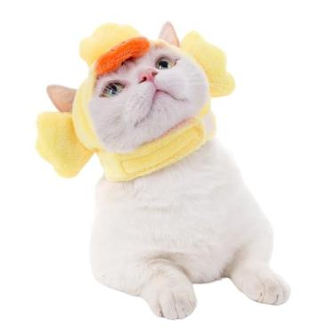 Imagem de Chapéu de animal de estimação, chapéu de pato fofo, roupa macia de gatinho de estimação engraçado, chapéu decorativo de qualidade premium para gatos e gatinhos