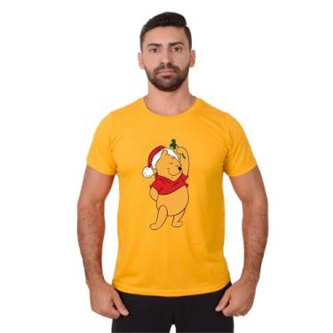 Imagem de Camiseta Natalina Ursinho Pooh Noel Manga Curta Adulto e Infantil - Un
