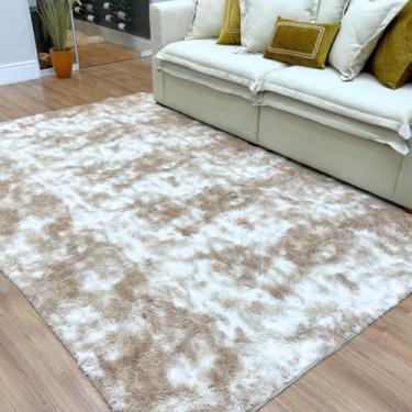 Imagem de Tapete Peludo 3,00x2,00 Novo Para Sala Quarto Cozinha Felpudo (Bege Mesclado, 300x200)