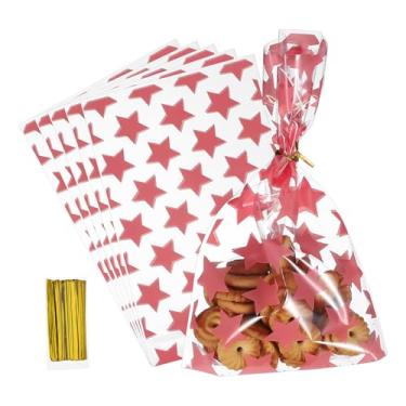 Imagem de PATIKIL Sacos de petisco para biscoitos, 12,7 x 20,3 cm, 100 peças, sacos autovedantes, embalagens de padaria OPP, para biscoitos, chocolates, doces, lembrancinhas de festa, casamentos, rosa