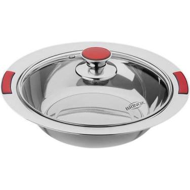 Imagem de Travessa Com Tampa Vidro 35Cm Vintage Brinox Vermelho