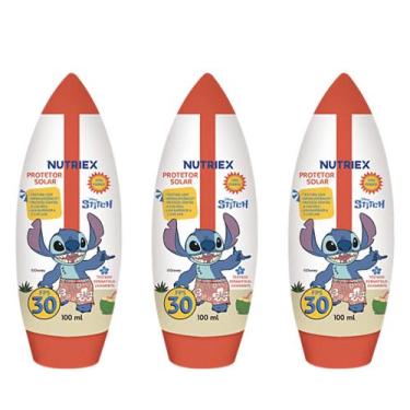 Imagem de Kit 3 Nutriex Protetor Solar Infantil Stitch Fps 30 100ml.