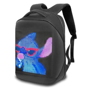 Imagem de Mochila De Led Escolar Trabalho Letreiro Publicidade Cor Preto - Kaize