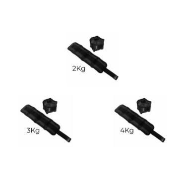 Imagem de KIT Caneleira de Peso Preta Par de 2Kg + 3Kg + 4Kg Treino/Exercício/Ac