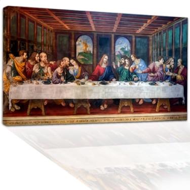 Imagem de Quadro Tela Santa Ceia, 90x60 cm, Decoração para Sala de Jantar, Impressão Digital