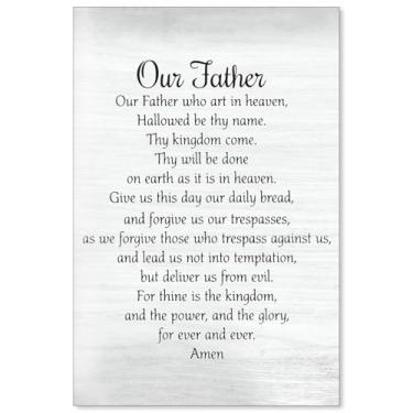 Imagem de OMANI Arte de parede com versículo bíblico dos Senhores Cristãos, Nosso Pai Jesus, escrituras religiosas, impressões em tela para decoração de parede de quarto rústico de oração 40,6 x 61 cm sem