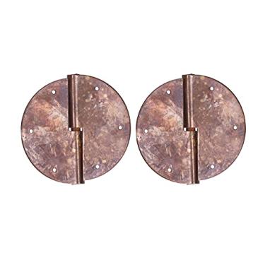 Imagem de Dobradiças do Armário, Dobradiças de Porta de Latão Antigas Redondas