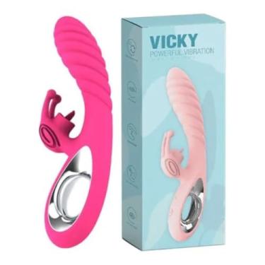 Imagem de Vibrador Vicky Rabbit Powerful 36 Modos De Vibração com Estimulação Dupla Recarregável [PINK]