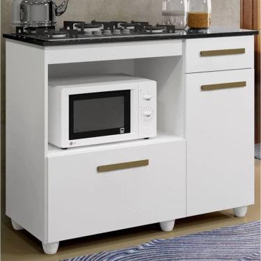 Imagem de Balcão Cooktop/forno Violeta Kaiki Móveis - Branco