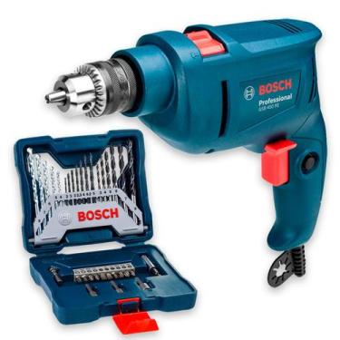 Imagem de Furadeira De Impacto Bosch Gsb 450 Re 110v + Kit X-line 33 Peças Bosch