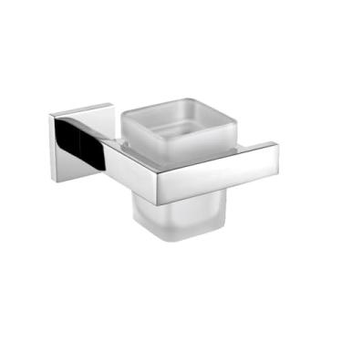 Imagem de Toalheiros duplos cromados polidos - Suporte para banheiro em aço inoxidável com porta-saboneteira e escova de vaso sanitário | Conjunto de 3 peças, porta-copos