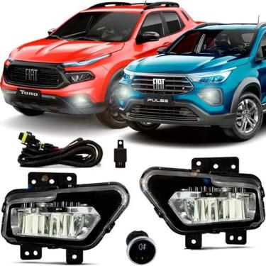Imagem de Kit Farol Neblina Milha Auxiliar Toro Pulse FastBack com Led Botão Touch