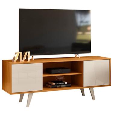 Imagem de Rack Para 55 Pol 2 Portas 136 Cm Lisboa Madetec Cinamomo Off White