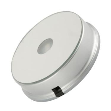 Imagem de Eacam 2,4,6 LEDs Coloridos Base de Cristal, Cor brilhante. Coloque o que Quiser, USB ou bateria. (Modelo de bateria com espelho circular 2 (frete)