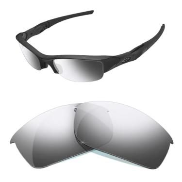 Imagem de HiCycle2 Lentes de óculos de sol de substituição para óculos de sol Oakley Flak Jacket espelhadas polarizadas - Várias opções (prata)