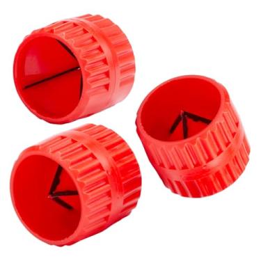 Imagem de 3 peças de tubo de alargador interno e externo vermelho ferramenta de chanfro para tubos de PVC/PPR/cobre/latão/alumínio de 3/40.6 cm a 1-1/10.2 cm