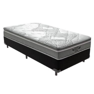Imagem de Cama Box Solteiro Preto Colchão Ibiza Molas V-Tech 88x188x22