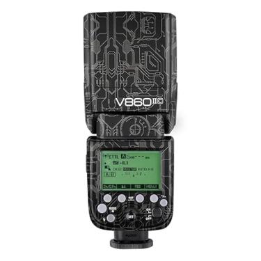 Imagem de Acessórios de fotografia para Godox V860 II Decalque Skin Vinyl Wrap Film Camera Flash Body Protective Sticker Coat V860 II (Circuit Titanium)