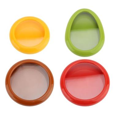 Imagem de MAVIS LAVEN Recipiente de Armazenamento de Frutas Em Silicone Caixa de Armazenamento de Frutas Em Silicone 4 Peças Com Tampa Rosqueada Vedada para Abacate Cebola Tomate Limão Legumes