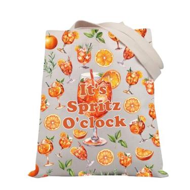Imagem de BDPWSS Aperol Spritz Gift Cocktail Tote Bag It's Aperol Spritz O'clock Bolsa de mão Suprimentos temáticos Cocktail Party (relógio Spritz TG)