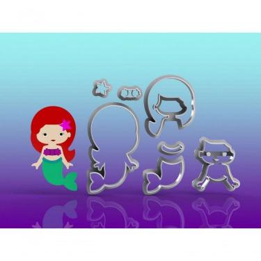Imagem de Cortador Pequena Sereia Ariel Cute Modular Mod 2 10 Cm
