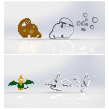 Imagem de Cortador Kit Dinossauros Baby 2 Modelos Tamanho 6cm