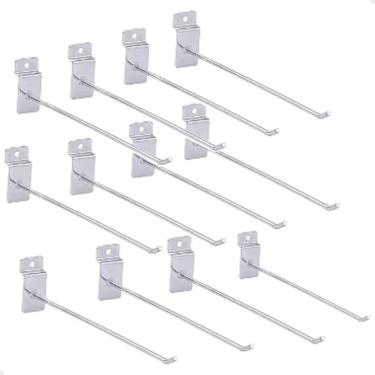 Imagem de 100 Ganchos Expositores 10 cm para Painel Canaletado Aço Zincado Lorben