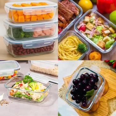 Imagem de Pote de Vidro Hermetico para Alimentos com Tampa Plástica Marmita Fit 