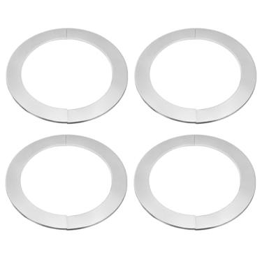 Imagem de HARFINGTON 4 peças Flange dividida de parede 7,48" (190 mm) aço inoxidável redonda autoadesiva tampa de tubo flange dividida colar de proteção de clipe para piso teto, banheiro, cozinha, vaso