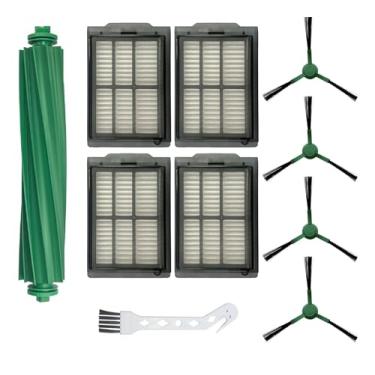 Imagem de Peças de reposição compatíveis com iRobot Roomba Plus 405 505 Combo Aspirador, 1 escova de rolo, 4 filtros Hepa, 4 escovas laterais, 1 escova de limpeza
