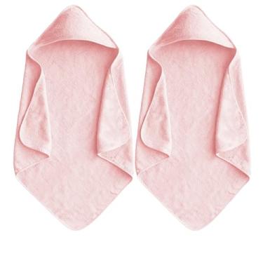 Imagem de IFaryMes Toalhas com capuz para bebês 80 x 80 cm toalha de banho para recém-nascidos e bebês bebês chuveiro ultra absorvente cobertor de banho macio meninos e meninas 2 peças (rosa Sakura), Sakura