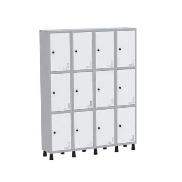 Imagem de Armário Locker Guarda Volume Aço Light 12 Portas 138x179,5cm - Pandin 