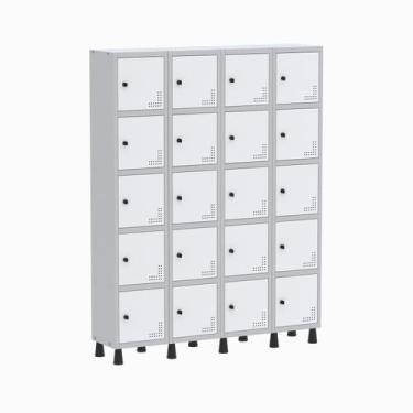 Imagem de Armário Locker Guarda Volume Aço Light 20 portas 138x179,5cm - Pandin 