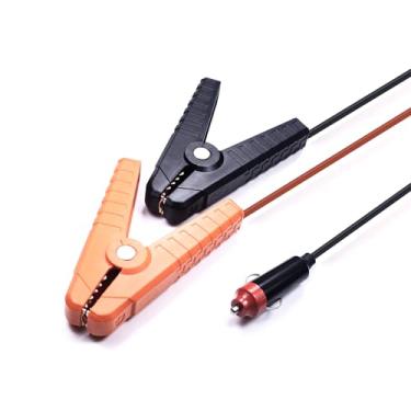 Imagem de BOCEUC Cabo de carregamento automotivo de 12 V, plugue de isqueiro para braçadeiras de bateria jacaré para bateria de chumbo-ácido de carro, fio de cobre 16AWG 100% para geradores solares Jackery