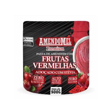 Imagem de Pasta De Amendoim Sabor Frutas Vermelhas Adoçado Com Stévia 500g Amend