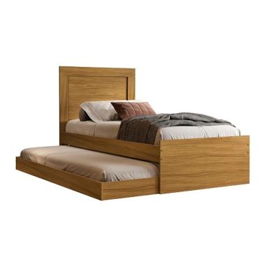 Imagem de Cama Luara Solteiro Com Auxiliar Nature – VJ Móveis