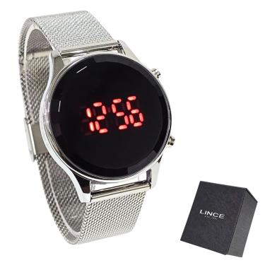 Imagem de Relógio Lince Feminino Digital Led Prateado Casual LDM4647L PXSX