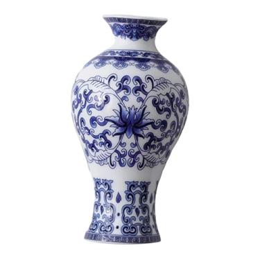 Imagem de IEUDNS Vaso de parede para plantas, recipiente decorativo, design criativo, arranjo de flores de porcelana azul e branca para e janela, 145mm