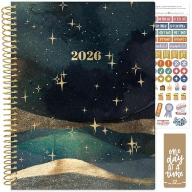 Imagem de bloom daily planners Agenda 2026 (janeiro a dezembro) - 21,6 cm x 28 cm Livro organizador de agenda semanal e mensal com adesivos e abas - capa macia flexível - céu celestial