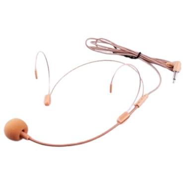 Imagem de Esquirla Fone de ouvido com gancho duplo, microfone, flexível, leve, multifuncional, para sistemas sem fio, latência, baixo, headset, Marrom