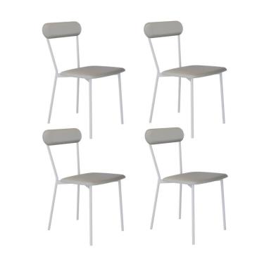 Imagem de Cadeira Vintage Emília Fixa C-4 Pes 450 X 505 X 810 Mm C-4 Un. Pés Brancos. Cn.saturno Off White Cn.saturno Off White