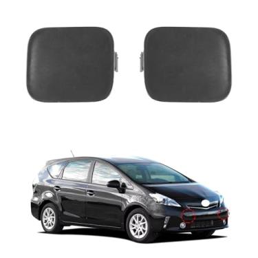 Imagem de CZShiYue Tampa do gancho de reboque do para-choque dianteiro do carro para Toyota Prius V 2012 2013 2014 (sem pintura, lado direito do passageiro) 52128-47902 52127-47902