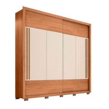 Imagem de Guarda-Roupa Casal Coliseu Ripado Flex 2 Portas 4 Gavetas Freijó