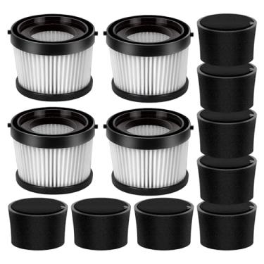 Imagem de 4 filtros HEPA DCV5011H compatíveis com aspirador portátil sem fio DEWALT DCV501HB, filtro de espuma e filtro HEPA para aspirador DCV5011H DEWALT 20V, com 8 filtros de espuma