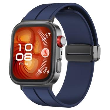 Imagem de Lamshaw Pulseira de substituição compatível com Huawei Watch Fit 4 Pro, pulseira esportiva de silicone macio compatível com Huawei Watch Fit 4 Pro, Fit 4, Fit 3 (azul, para Fit 4 Pro, Fit 4, Fit 3)
