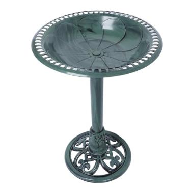 Imagem de Generic Fonte do Banho de Pássaro Movido a Energia Solar, Banho de Pássaro Ao Ar Livre Portátil Rodada Forte Fácil de Montar Resistente Ao Clima para o Quintal (Verde)