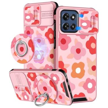 Imagem de Buleens Capa para Moto G Stylus 2025 - Design fofo com suporte de anel e capa de câmera feminina estética Kawaii Girly Little Flowers Capa de telefone para Moto G Stylus 5G 2025 capa compatível com